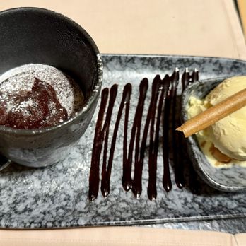 Eiger Guesthouse Restaurant - Chocolate cake with ice cream - Swiss Food Near Me - Lauterbrunnen, BE