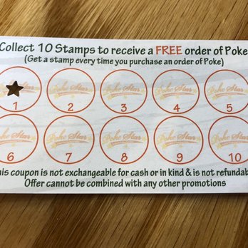 Poke Star - Loyalty card - Poke Near Me - Winston-Salem, North Carolina