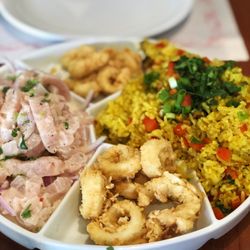 Chicho's - "La Ronda Marina Calamar" -ceviche, chicharron de calamar, arroz con mariscos
