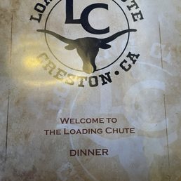 Front of dinner menu Front of dinner menu