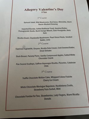 Menu photo 2 Allegory Restaurant and Bar Montclair, NJ