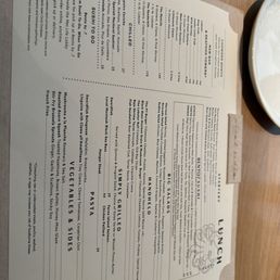 Drink menu