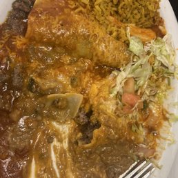 Cheese Enchiladas with rice n beans. Muy gusto. Cheese Enchiladas with rice n beans. Muy gusto.