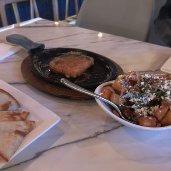 Greek Bistro - Saganaki and Lemon Potatoes - Greek Near Me - Glendale, California