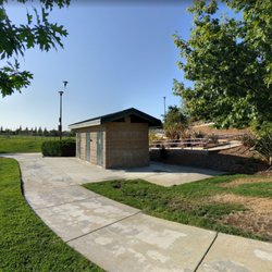 Handy Family Park - The bathrooms are accessible and at the bottom of the path, closer to the parking lot at Handy Family Park.