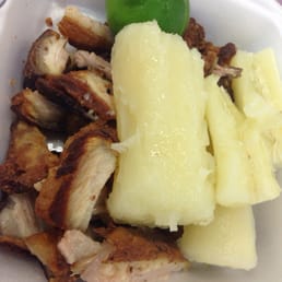 Yuca con chicharrones, so good