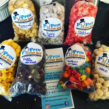Poppin Top Hat - Seven flavors! - Popcorn Shops Near Me - Detroit, Michigan Poppin Top Hat - Seven flavors! - Popcorn Shops Near Me - Detroit, Michigan