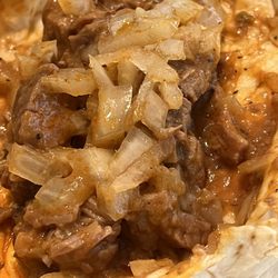 Boomer's Taqueria - Guisada Taco with added onions - Delicious