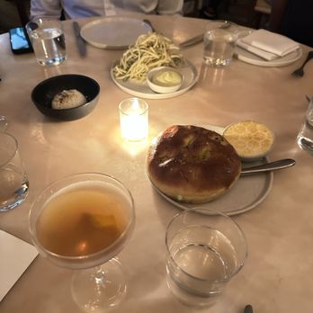 Via Locusta - Reggio cocktail, Focaccia with whipped honey butter and cacio e pepe - Italian Near Me - Philadelphia, Pennsylvania