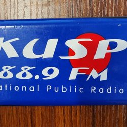KUSP 88.9 FM Public Radio - Old bumper sticker from mid 1990s