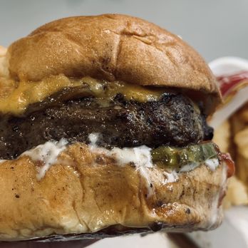 Paradise Pup - A nice angle view of the merkt Char Cheddar Burger - Fast Food Near Me - Des Plaines, Illinois Paradise Pup - A nice angle view of the merkt Char Cheddar Burger - Fast Food Near Me - Des Plaines, Illinois