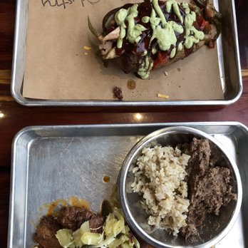 Industry - Ribs w/ rice & beans and chicken potato - New American Near Me - San Marcos, Texas Industry - Ribs w/ rice & beans and chicken potato - New American Near Me - San Marcos, Texas