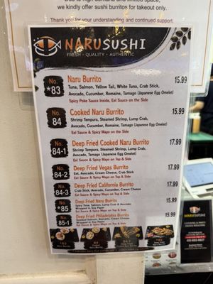 Menu photo 1 Naru Sushi Baltimore, MD Menu photo 1 Naru Sushi Baltimore, MD