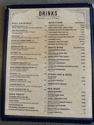 Menu photo 1 The Gull Bar + Kitchen North Vancouver, BC Menu photo 1 The Gull Bar + Kitchen North Vancouver, BC