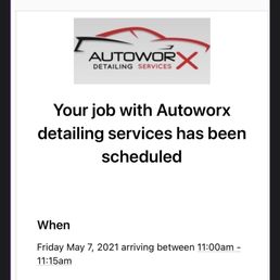 Confirmation of service scheduled Confirmation of service scheduled