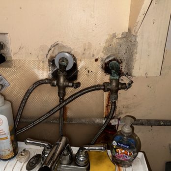 LV Plumbing - Before repairs - leaking and corrosion - Plumbing Near Me