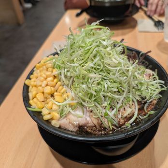 Menya Ultra - Negi Miso noodles with extra noodles, corn, and extra chashu pork slices - Ramen Near Me - San Diego, California Menya Ultra - Negi Miso noodles with extra noodles, corn, and extra chashu pork slices - Ramen Near Me - San Diego, California