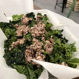 Kale salad with mock almond seafood Kale salad with mock almond seafood