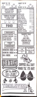 Menu photo 1 Tumbleweed Coffee Boulder, UT