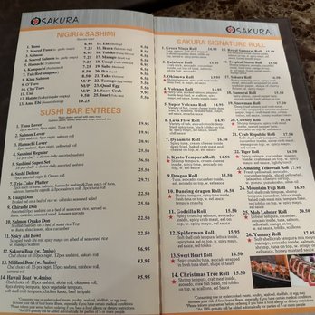 Sakura - Menu December 2022 - Sushi Bars Near Me - Mililani, Hawaii Sakura - Menu December 2022 - Sushi Bars Near Me - Mililani, Hawaii