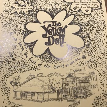 The Yellow Deli - Hiddenite - Menu cover - Delis Near Me - Hiddenite, North Carolina The Yellow Deli - Hiddenite - Menu cover - Delis Near Me - Hiddenite, North Carolina