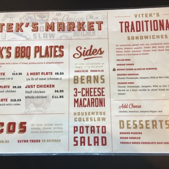 Vitek's Market - Menu - Barbeque Near Me - Waco, Texas Vitek's Market - Menu - Barbeque Near Me - Waco, Texas