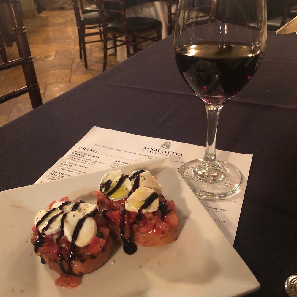 Acquaviva Winery - Bruschetta with Mozzarella - Wineries Near Me - Maple Park, Illinois Acquaviva Winery - Bruschetta with Mozzarella - Wineries Near Me - Maple Park, Illinois