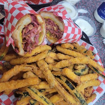 Victory Diner - Pastrami sandwich with zucchini fries - Burgers Near Me - Orange, California Victory Diner - Pastrami sandwich with zucchini fries - Burgers Near Me - Orange, California