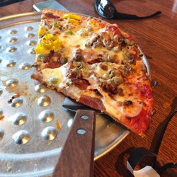 B. Antonio's Pizza - Thin crust, half veggie and half meatza