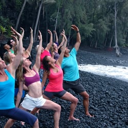 Ohana Yoga - Yoga on the black sand beach in Hawaii