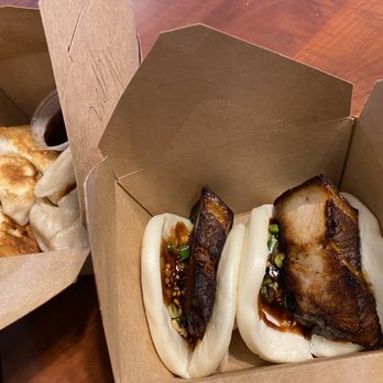 OG Dumpling House - Pork belly bun(2) Pork and Napa dumpling(8) served with dipping sauce - Dim Sum Near Me - Rochester, New York OG Dumpling House - Pork belly bun(2) Pork and Napa dumpling(8) served with dipping sauce - Dim Sum Near Me - Rochester, New York