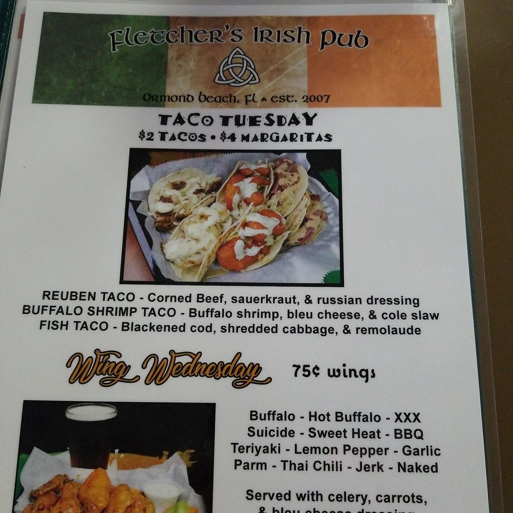 Fletcher's Irish Brewery & Scratch Kitchen - Tuesday/Wednesday Special - Irish Pub Near Me - Ormond Beach, Florida