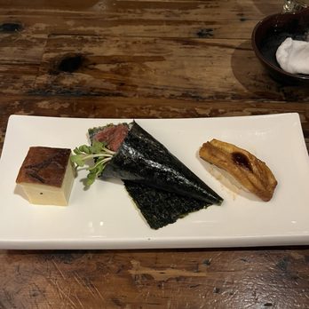 M Sushi - Tamago, negitoro hand roll, salt water eel nigiri - Sushi Bars Near Me - Durham, North Carolina