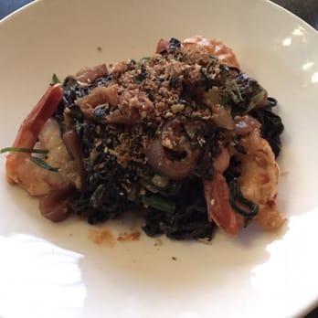 Twenty Eight - Squid ink noodles with red prawn.  5/5 stars!!! - Steakhouses Near Me - Irvine, California