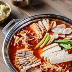 Wonjo Busan Gukbap - W Smith once said "Get jjigae wit it". We did it and elevated Kimchi jjigae to Kimchi Jjim (casserole) 김치침 pairs well with Rice Wine 막걸리
