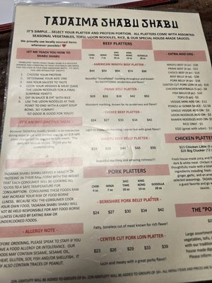 Menu photo 2 Tadaima Shabu Shabu Reno, NV