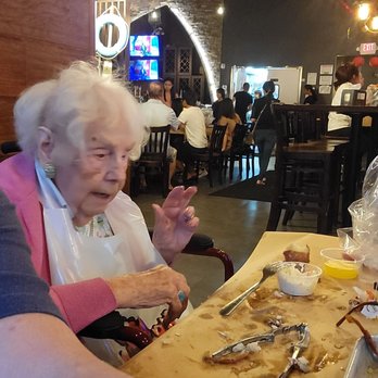 Crazy Crab - My 102-year-old mother-in-law enjoying her seafood at CrazyCrab. - Cajun/Creole Near Me - Fairfax, Virginia Crazy Crab - My 102-year-old mother-in-law enjoying her seafood at CrazyCrab. - Cajun/Creole Near Me - Fairfax, Virginia