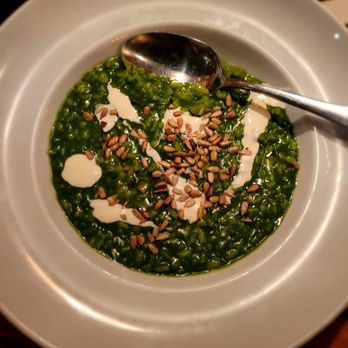 Lost And Found - Spinach risotto with crema and sunflower seeds - New American Near Me - Long Beach, New York