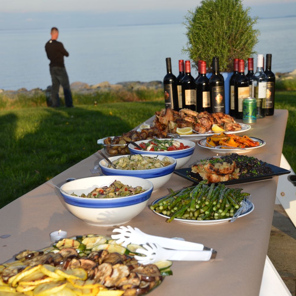 Our rehearsal dinner out on the lawn. Our rehearsal dinner out on the lawn.
