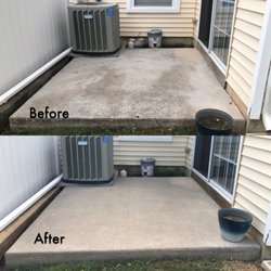 Therma-Pro - Before and after for cement patio. Great job ThermaPro!