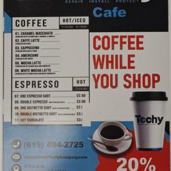 Techy - 20% OFF all coffee with this!