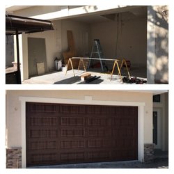 Copper Top Garage Doors - Walnut wood grain