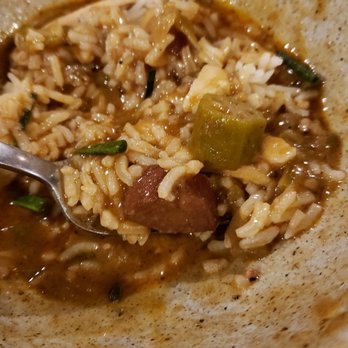 Dovetail Joint Restaurant - I wondered why I didn't get a spoon? Plenty thick so fork was perfect to eat the Gumbo! - Tapas/Small Plates Near Me - Richland, Washington Dovetail Joint Restaurant - I wondered why I didn't get a spoon? Plenty thick so fork was perfect to eat the Gumbo! - Tapas/Small Plates Near Me - Richland, Washington