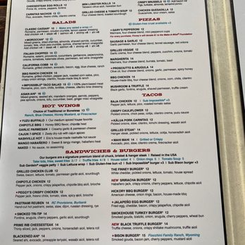 Finneys Crafthouse - Porter Ranch - Menu Page 2 - New American Near Me - Porter Ranch, California