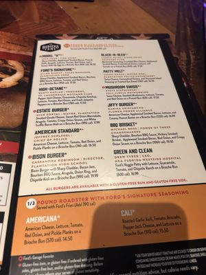 Menu photo 4 Ford's Garage Plantation Plantation, FL