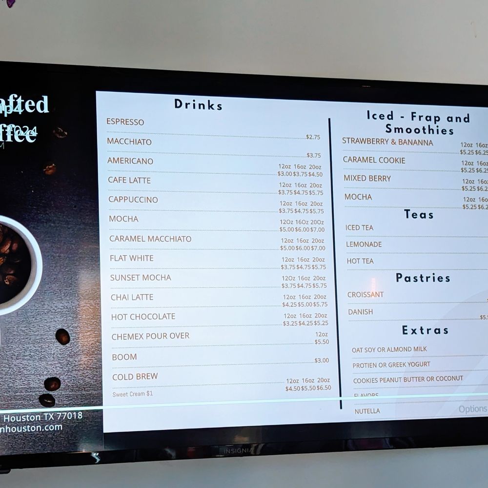 Crafted Coffee - Menu - Coffee & Tea Near Me - Houston, Texas