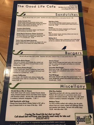Menu photo 6 The Good Life Cafe Park Rapids, MN Menu photo 6 The Good Life Cafe Park Rapids, MN