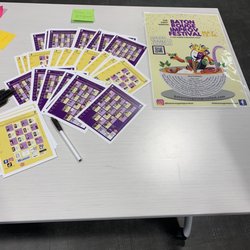 Table at entrance with handouts.