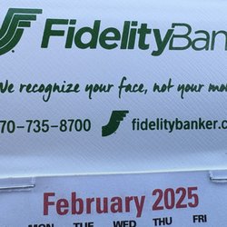 Fidelity Bank - adhesive mini calendar (free to customers)