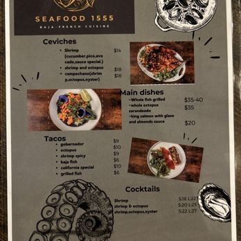 Seafood 1555 - Impressive menu. - Seafood Near Me - San Clemente , California Seafood 1555 - Impressive menu. - Seafood Near Me - San Clemente , California